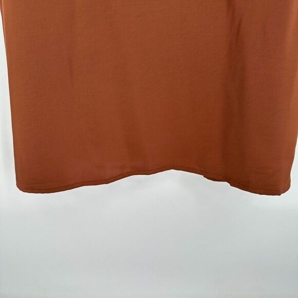 Old Navy Womens Satin Maxi Slip Dress Size L Brown Y2K Wedding Bridal Party Hoco - Picture 2 of 8